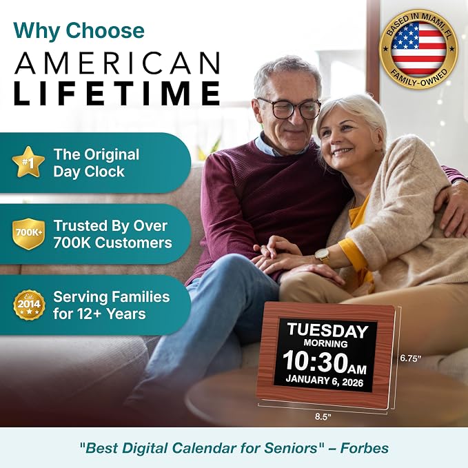 American Lifetime New 2026 Dementia Clock Large Digital Clock