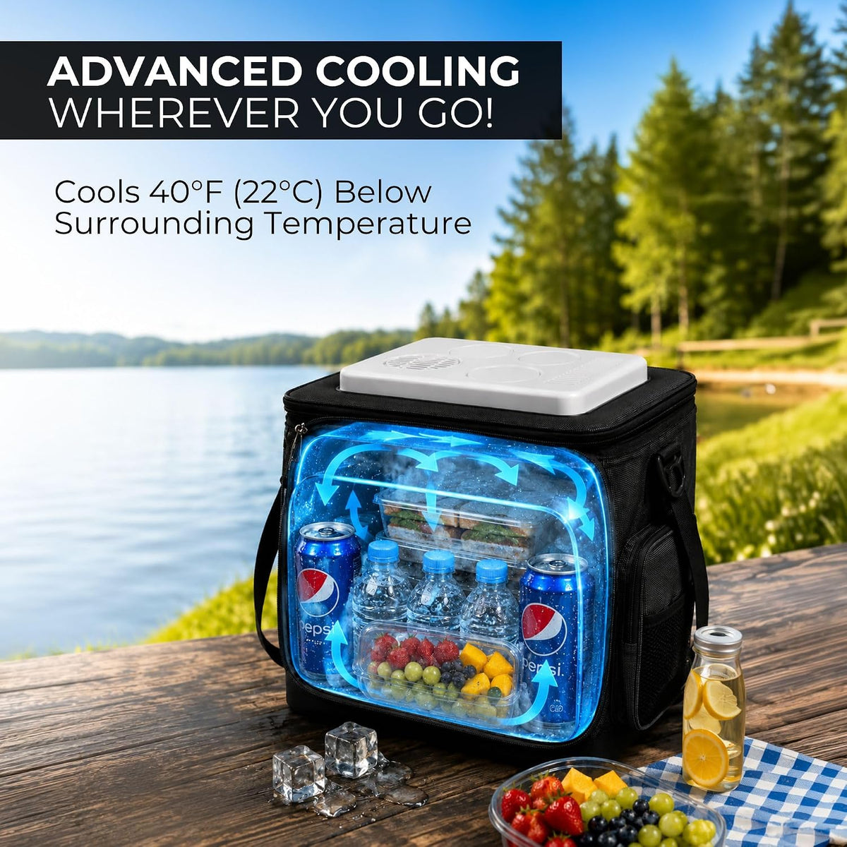 Koolatron D25 AZ Camping Cooler Bag, Black