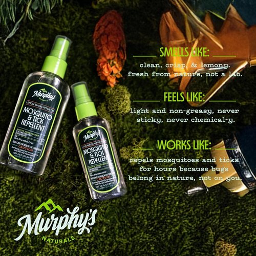 Murphy’s Naturals Mosquito & Tick Repellent Spray - Plant-Based Outdoor Essentials Kit | 3-Pack (1x4 oz + 2x2 oz)