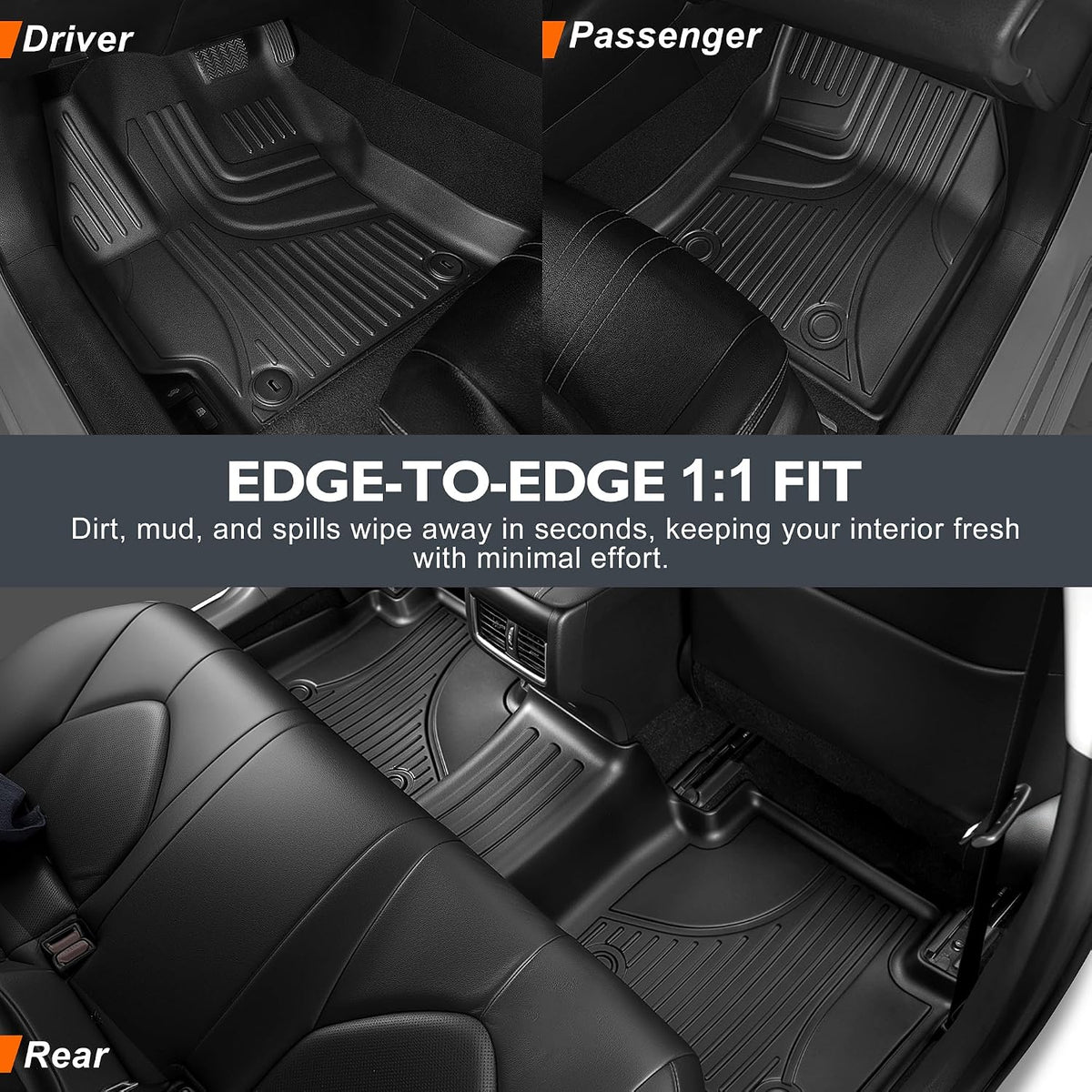 Floor Mats Fit for Hyundai Elantra Gas 2021-2026 Elantra N Cargo Liner | Not for Hybrid. Custom Fit Floor Liners. All-weather Protection. Waterproof. Easy to Clean. Heavy Duty