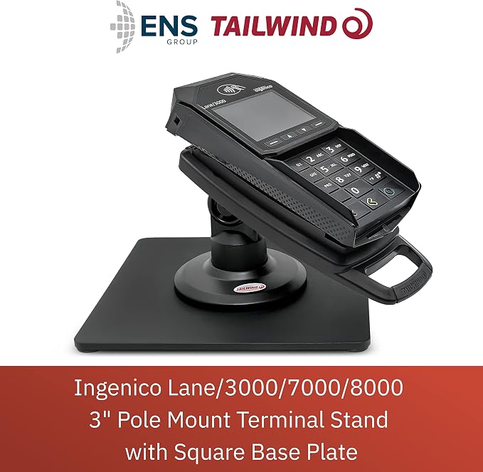 ENS Tailwind Ingenico Lane/3000/7000/8000 3" Latch and Lock Compact Pole Mount