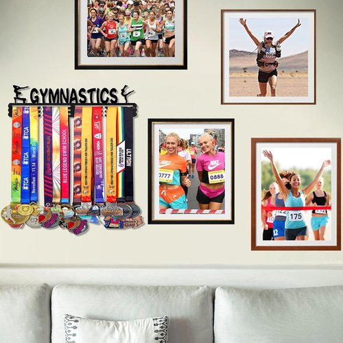 Goutoports Medal Hanger - Personalized Award Ribbon Organizer for 60 Medals | Wall Mount for Athletes