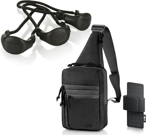 M-Tac CCW Sling Bag EDC Bundle - Tactical Crossbody Concealed Carry Chest Pack with Grip Zipper Pulls (3-Pack)