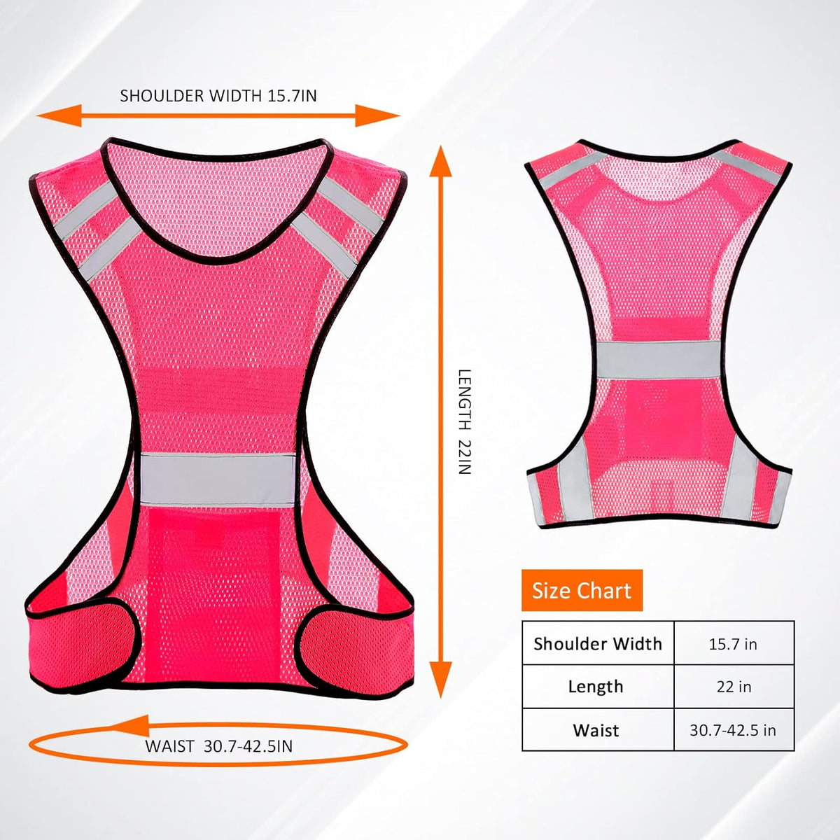TCCFCCT Reflective Running Vest - High Visibility Gear with Large Pocket for Safety & Comfort