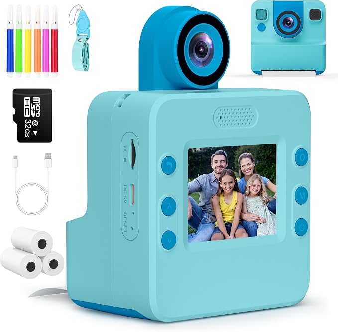 Nreonrick Kids Camera Instant Print, Selfie Toddler Digital Instant Camera
