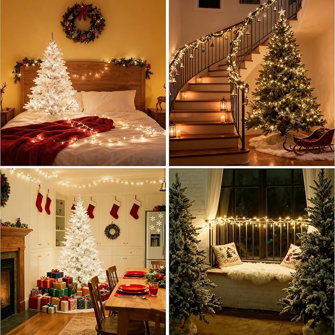 Fairy Lights Plug in, Dailyart 3000 Led Cluster Lights with Timer 195Ft Waterproof Warm Twinkle String Light with Remote for Bedroom Wreath Garland Window Wedding Christmas Tree Decoration, Green Wire