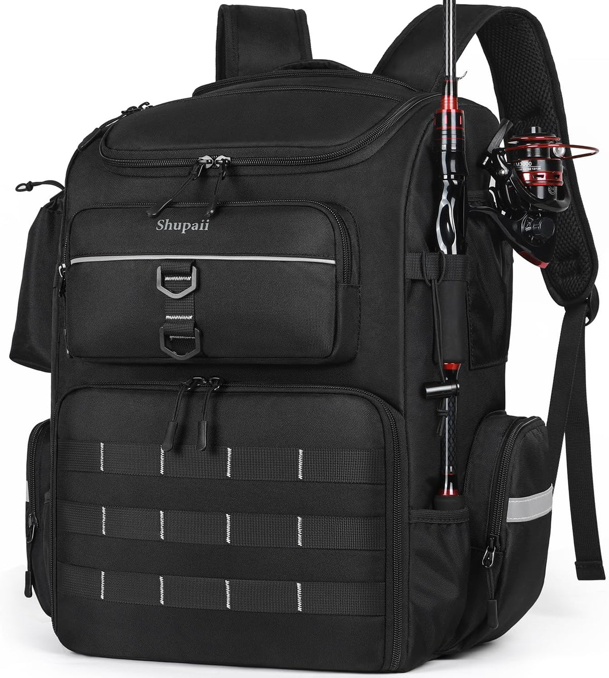 Skiennix Large Fishing Backpack - Waterproof 45L Tackle Bag with Rod Holders | Perfect Fishing Gear Gift for Men