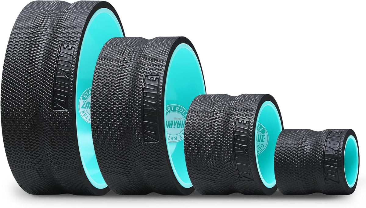 Skiennix Yoga Wheel - 4 Pack Back Roller for Pain Relief & Deep Tissue Massage | Ideal for Stretching and Therapy