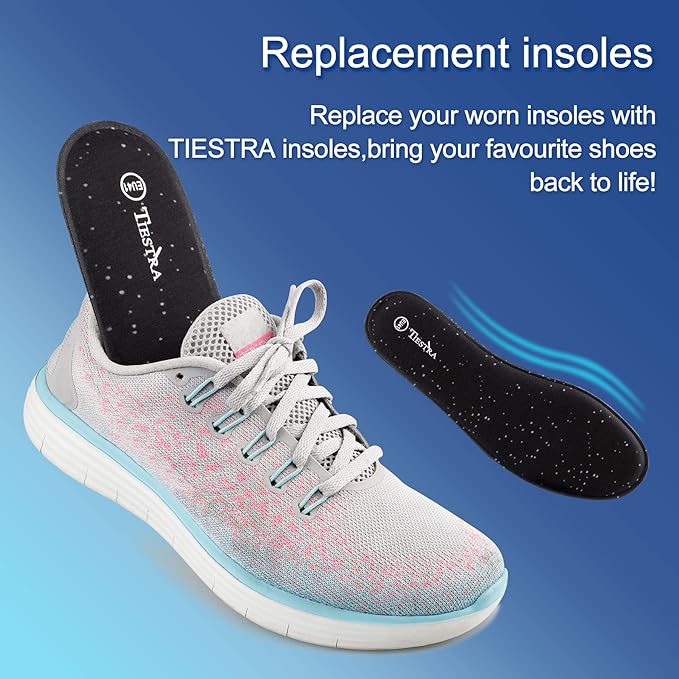 3 Pair -Shoe Inserts for Womens Memory Foam Insoles,Replacement Insoles for Work Boots Running Shoes, Cushion Shock Absorbing for Foot Pain Relief, Comfort Breathable Inner Soles Black 40EU,US9