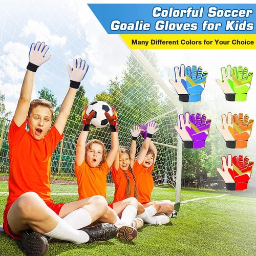 Jalunth Goalkeeper Soccer Gloves - Youth Anti-Slip Latex Palm for Boys & Girls | Soft PU Back