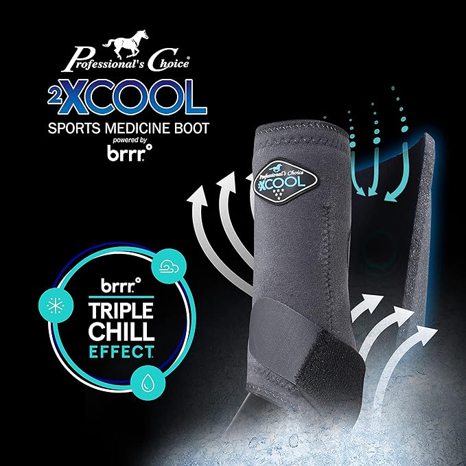Professional's Choice 2XCOOL Sports Medicine Horse Boots | Protective & Breathable Design for Ultimate Comfort, Durability & Cooling in Active Horses | 2 Pack Large Chocolate