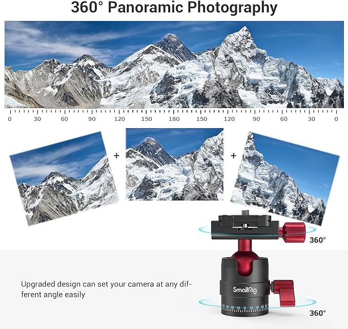 SmallRig Tripod Ball Head 360 Degree Rotating Panoramic Ballhead