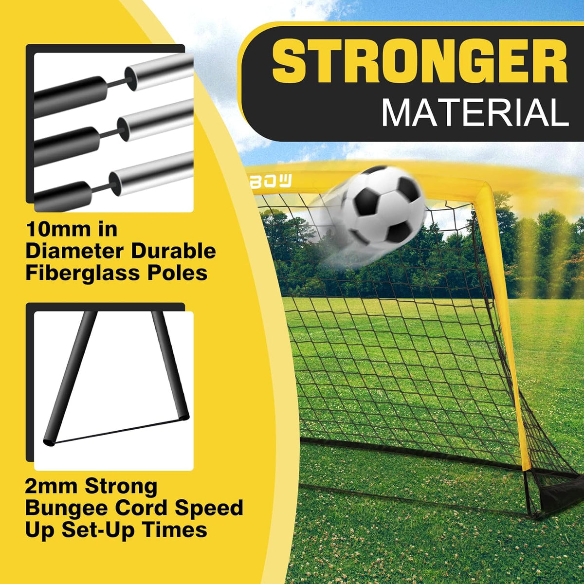 RUNBOW 6x4 FT Portable Kids Soccer Goal - Folding Soccer Net with Carry Bag for Indoor/Outdoor Training
