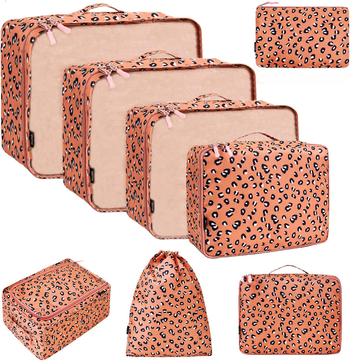 BAGAIL 8 Set Packing Cubes Luggage Packing Organizers for Travel Accessories-Pewter Color
