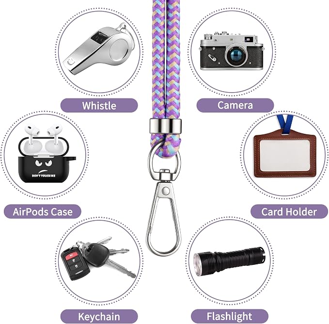CACOE Phone Lanyard 2 Pcs-1 Pcs Adjustable Neck Strap, 2 Pads, Universal