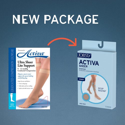 JOBST Activa Sheer 15-20 mmHg Compression Socks Knee High, Closed Toe, Silky Beige, Medium