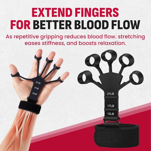 Grip Strength Trainer Kit - 4 Pack Hand Gripper with Adjustable Resistance for Muscle Building & Recovery