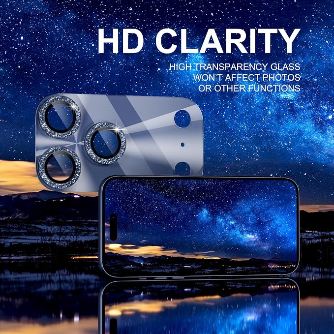 Choiche Compatible for iPhone 17 Pro Camera Lens Protector, Bling Camera Cover