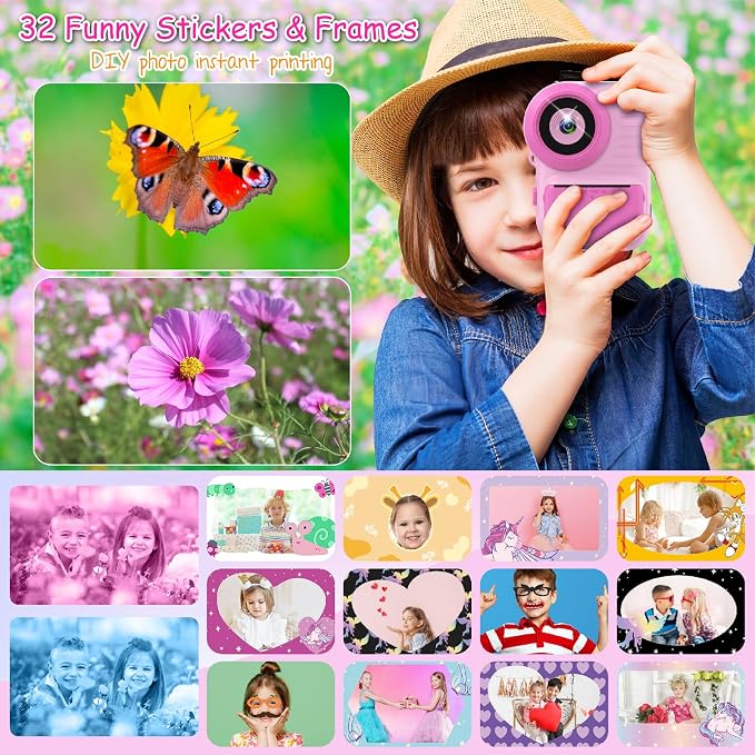 Kids Camera Instant Print, 3.5 Inch Screen Kids Digital Camera Instant