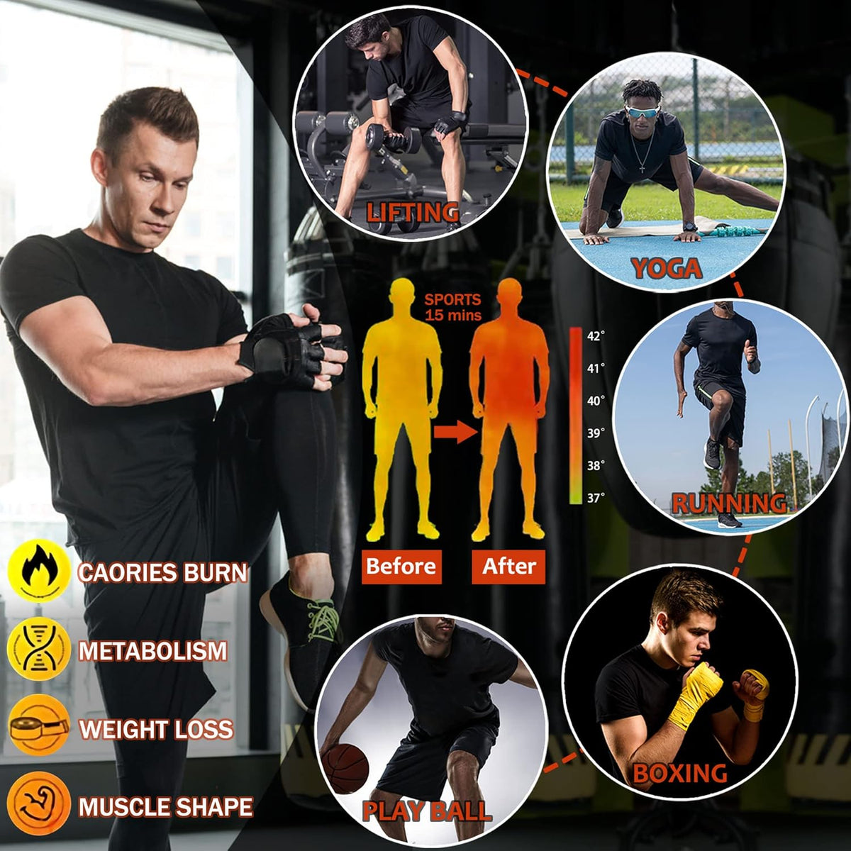Skiennix Sauna Shirt for Men - Short Sleeve Compression Vest for Effective Body Shaping | Gym Exercise Top