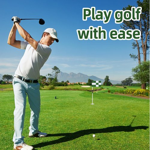 6 Pcs Checkered Golf Flags 8x6 Inch – 420D Nylon Portable Training Target Flag with Tube Inserted Mini Practice Putting Green for Garden Yard Indoor Outdoor（Green and White）
