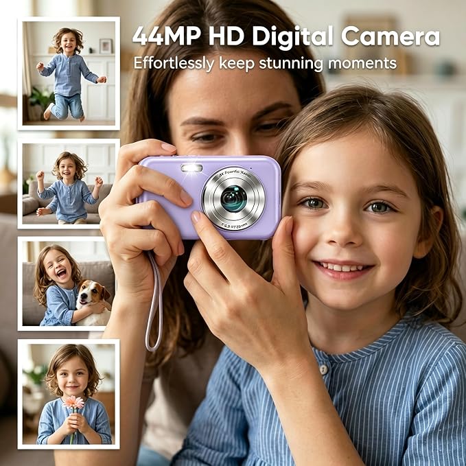 Digital Camera, FHD 1080P 44MP Compact Small Digital Camera