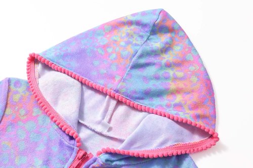 LUCKYGAL Girls Swimsuit Cover Up Kids Terry Swim Coverup Leopard Beach Pool Wraps, 3t 4t