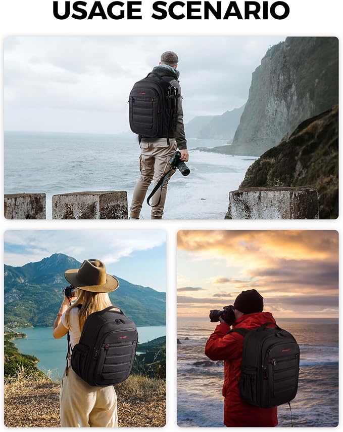 BAGSMART Camera Bag for DSLR, Waterproof Camera Backpacks for Photographers