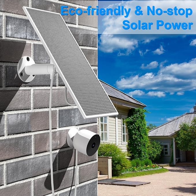 Solar Panel for Google Nest Camera Outdoor or Indoor, 5V 5W Solar Power Charger