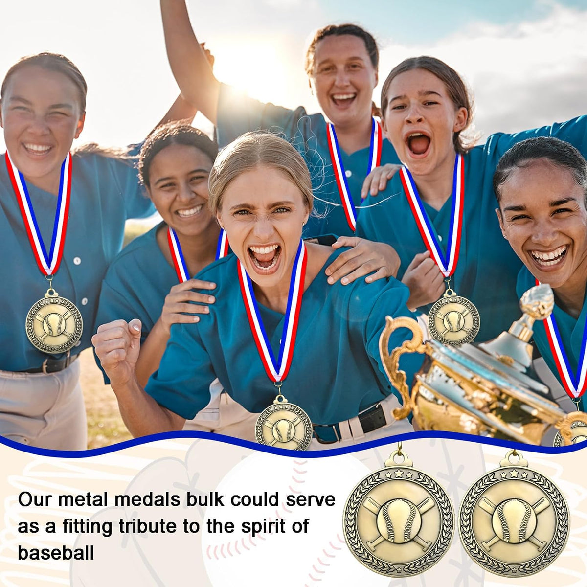 Remuuly Gold Award Medals - 60 Pcs 2 Inch Metal Trophies with Neck Ribbons for Sports Competitions