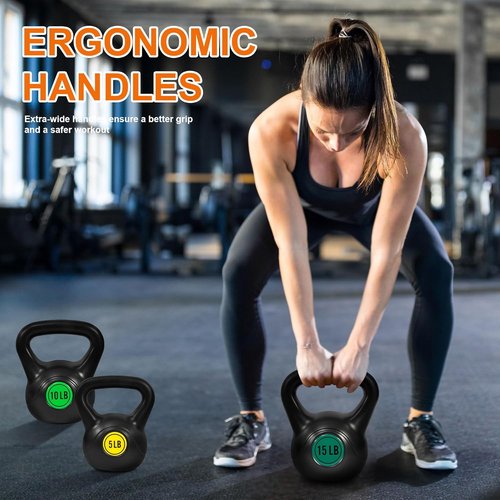 Fitvids Kettlebell Set - Strength Training Weights for Home Workouts | Adjustable 10-40 lbs