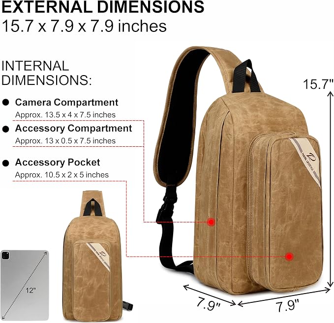 Padwa Lifestyle Khaki Crossbody Camera Bag
