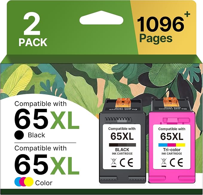 65XL Ink Cartridges Black/Color Combo Pack High-Yield Replacement