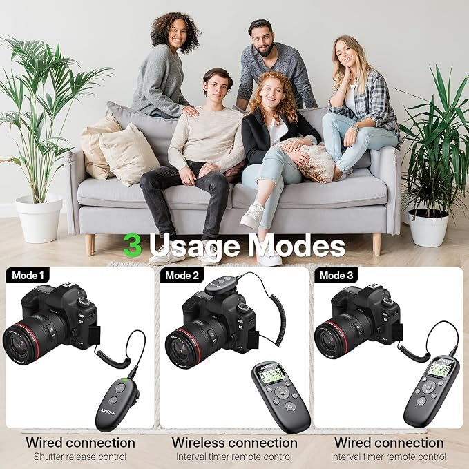AODELAN Rechargeable Camera Timer Intervalometer Remote Control