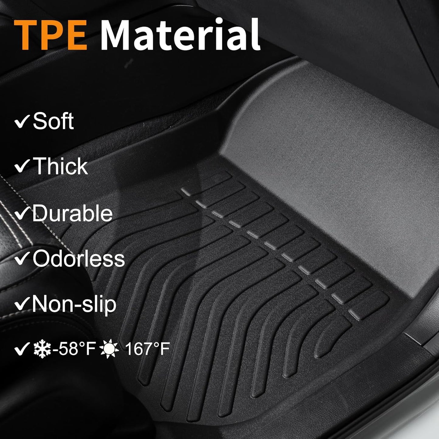 Binmotor-All Weather Car Floor Mats & Cargo Liner for Volvo S60 2019-2025,TPE Rubber Liners Cargo Trunk Mat for Volvo S60 Accessories