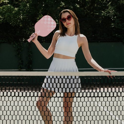 IVECADO Pickleball Paddle Pink Carbon Fiber USAPA Approved Lightweight One Pickle Ball Racket with Cover for Women and Men