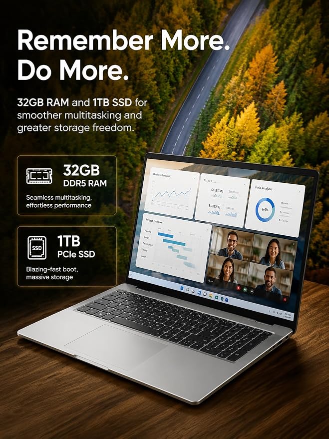 Dell 16 Touchscreen Laptop, Core 7 150U, 32GB DDR5 RAM 5200MT/s, 1TB SSD | 16:10 FHD+ 300nits WVA/IPS Display, Full-size Backlit Keyboard with Number Pad, Fingerprint Reader, Ai Copilot Key, Win11 Pro
