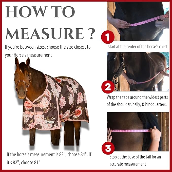Jeffers Expression 1200 Denier Standard Neck Turnout Blanket, Rose Garden, 78" - Waterproof, Breathable Horse Blanket with 0g Polyfill, No insulation - Ideal Protection for Wind and Rain, Light Weight