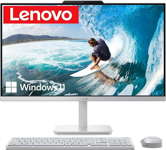Lenovo 24" FHD All-in-One Desktop Computer, Intel 4-Core Processor (Beats i3-1110G4), 8GB RAM, 512GB PCIe SSD, HDMI, WiFi 6, RJ45, Bluetooth, Business AIO, Vent-Hear, Keyboard & Mouse, Windows 11 Pro