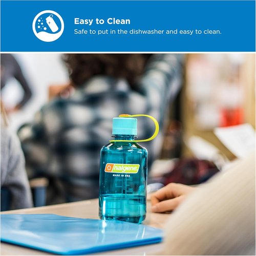 Nalgene 16 oz Narrow Mouth Water Bottle - BPA-Free, Durable & Leak Proof | Endive with Fuchsia Purple