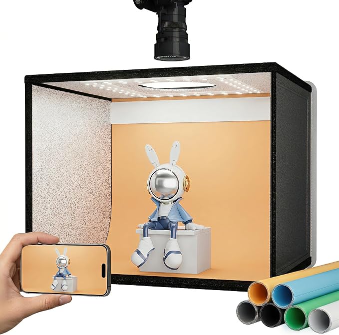 RALENO 16"x12"x12" Photo Studio Light Box, Quick-Release Portable Photography