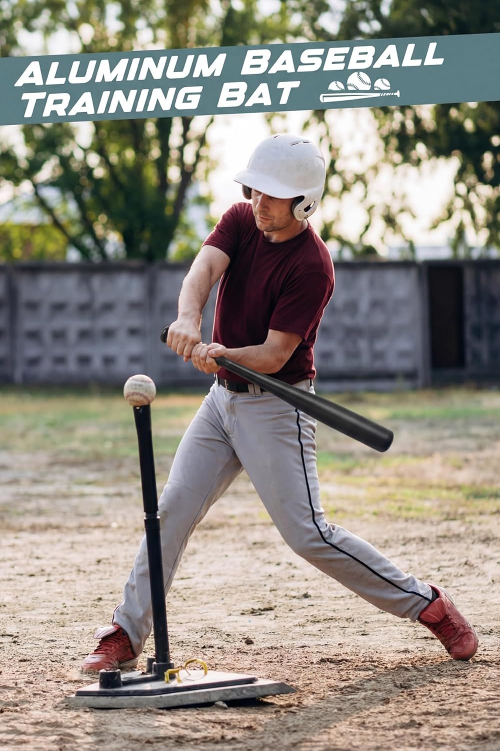 Simgoing Aluminum Baseball Bat Set - 17-Inch One-Handed Metal Training Bats for Self-Defense & Practice