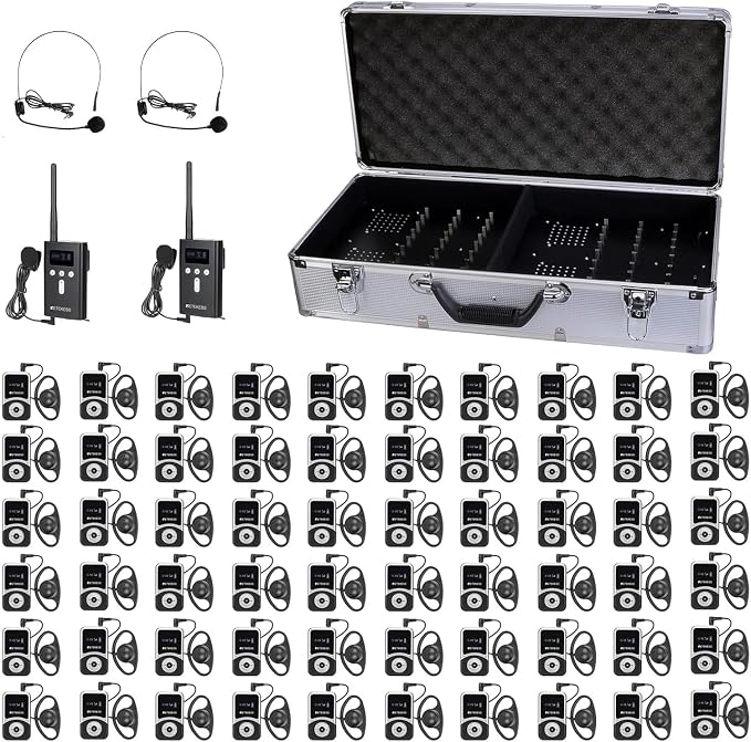 Retekess T130S Tour Guide Headsets, Tour Guide Microphone and Speaker, Upgraded