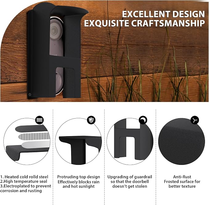Metal Doorbell Cover Weatherproof, Doorbell Rain Cover, Anti Glare Doorbell
