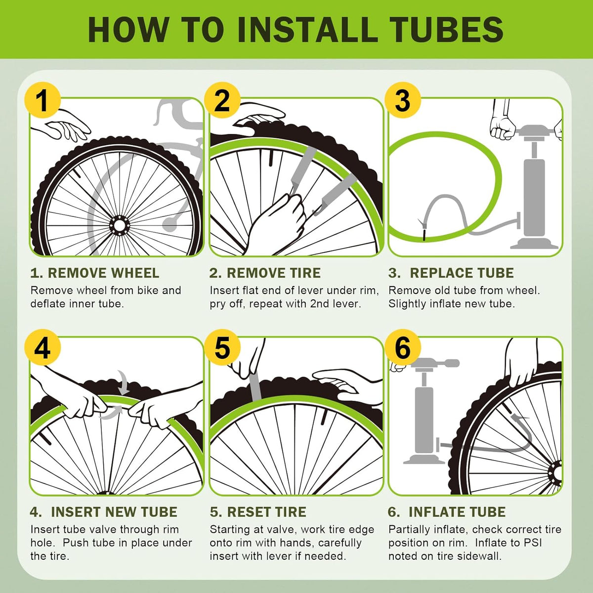 Reliable Bicycle Tube - 2 Pack with Tire Levers & 32mm AV Schrader Valve | Fits 12"-29" Bikes