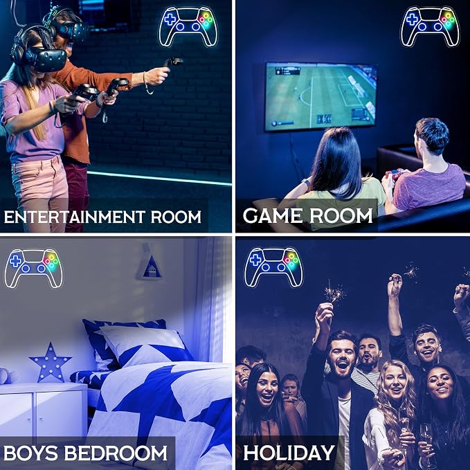 Gamer Neon Sign, Gamepad Shaped LED Neon Sign