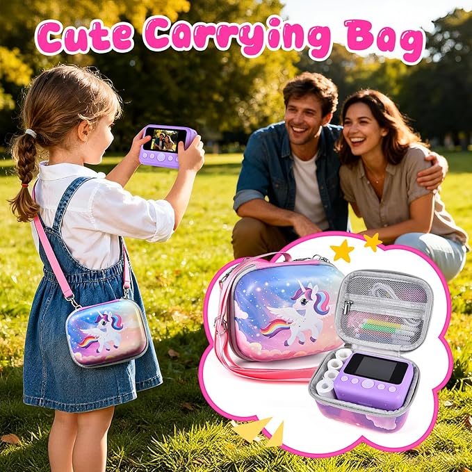 Kids Instant Print Camera with Carrying Bag, 1080P HD Digital Camera