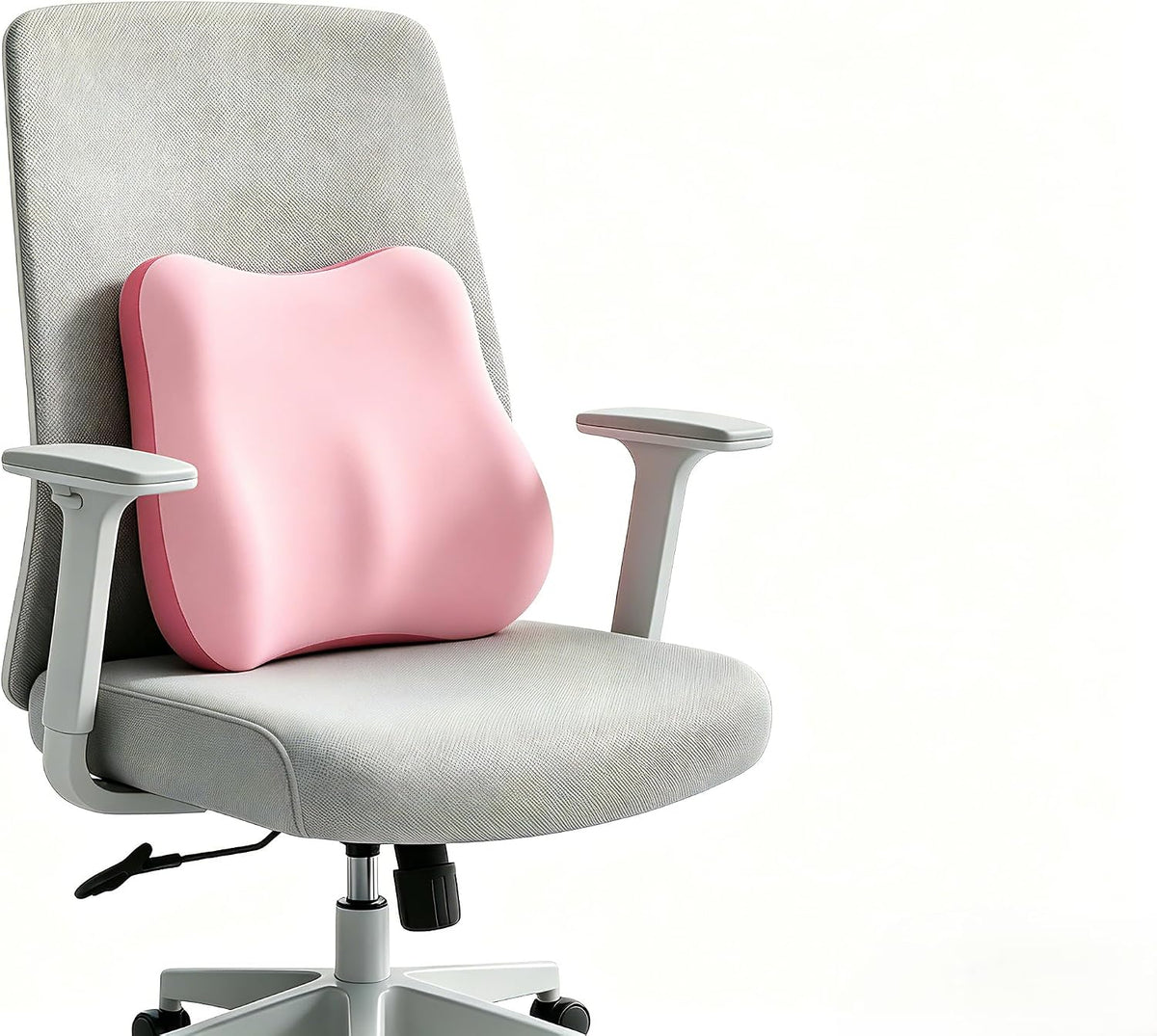 Lumbar Support Pillow, Ergonomic Memory Foam Back Cushion for Car Office Chair Gaming Chair, Washable Cool-Touch Cover for Lower Back Support (Pink)