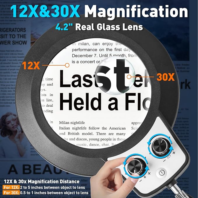 KIRKAS 12X Magnifying Glass