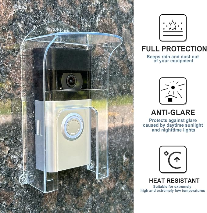 Transparent Plastic Doorbell Rain Cover, All Models Waterproof Protector Shield